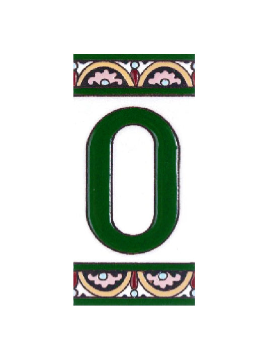 Granada Number 0 Spanish Ceramic House Number 6in