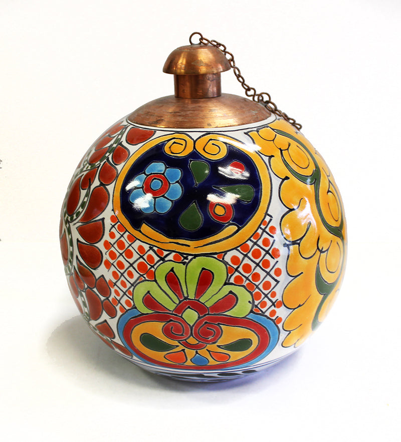 Talavera Ceramic Tabletop Torch- Acapulco