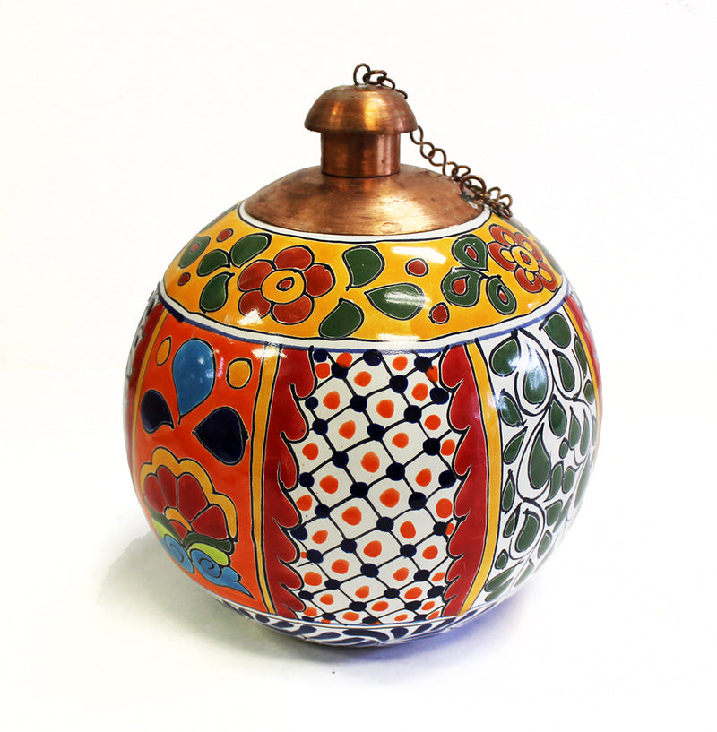 Talavera Ceramic Tabletop Torch- Cancun