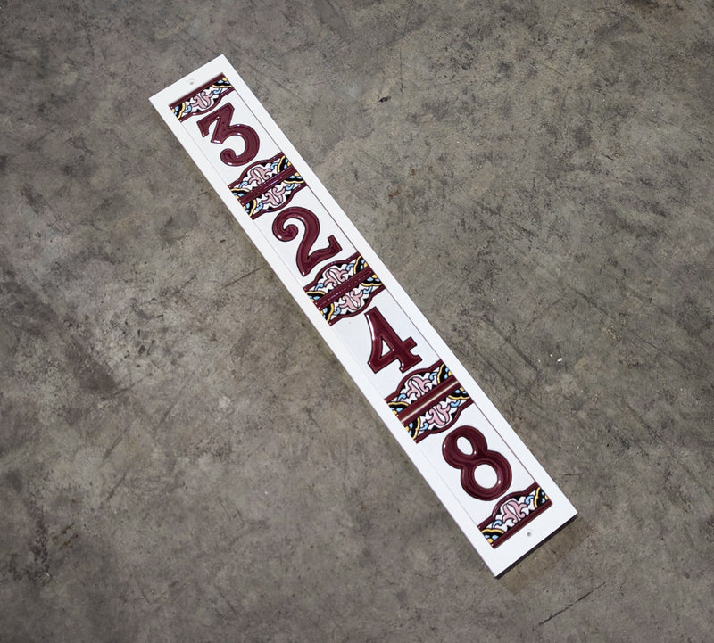 HDPE White Vert. 4 Number Frame