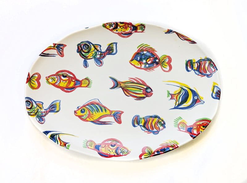 RS Multicolor Fish Oval Platter