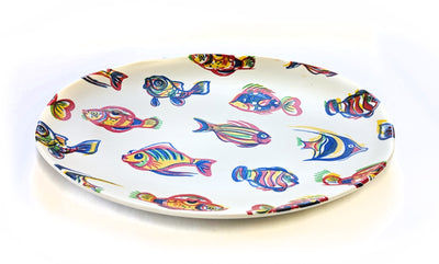 RS Multicolor Fish Oval Platter
