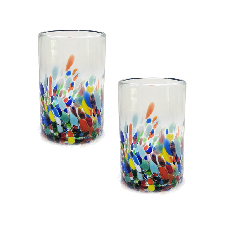 Handblown Water Glasses Set of 2 Confetti--CLUCWG