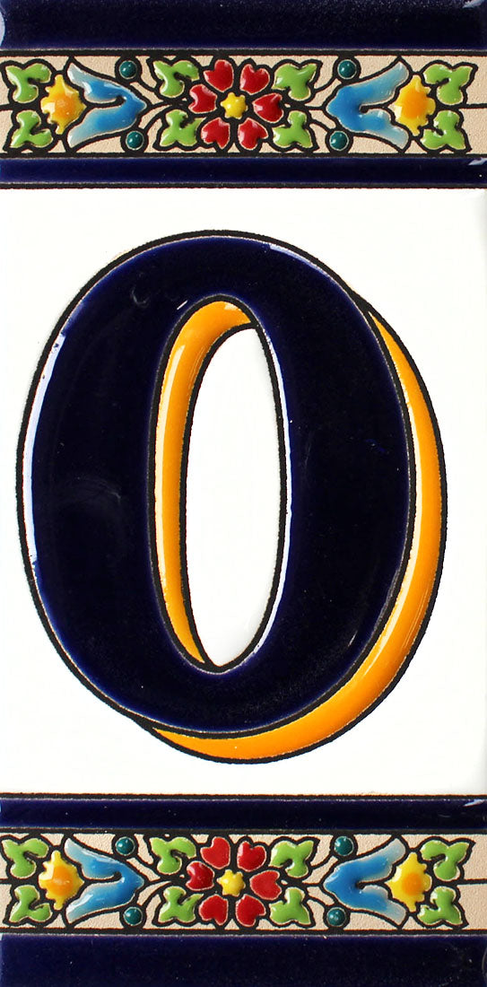 Cadiz 0 Spanish Ceramic House Number 6in