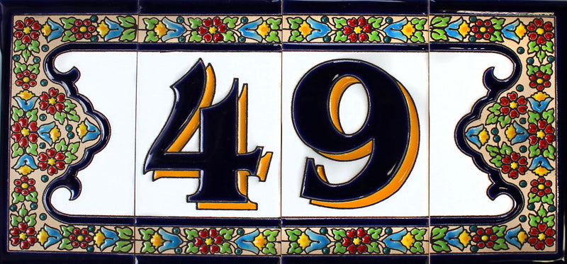 Cadiz 2 Spanish Ceramic House Number 6in