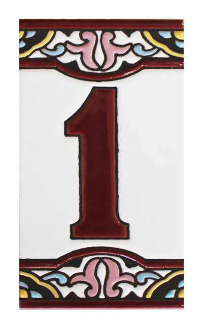 Barcelona 1    Spanish Ceramic House Number 6in   XB1