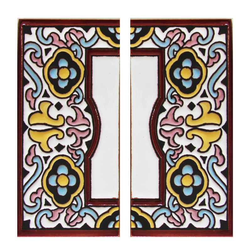 Barcelona Spanish Ceramic Wide Trim - (Pair) 6in    XBTW