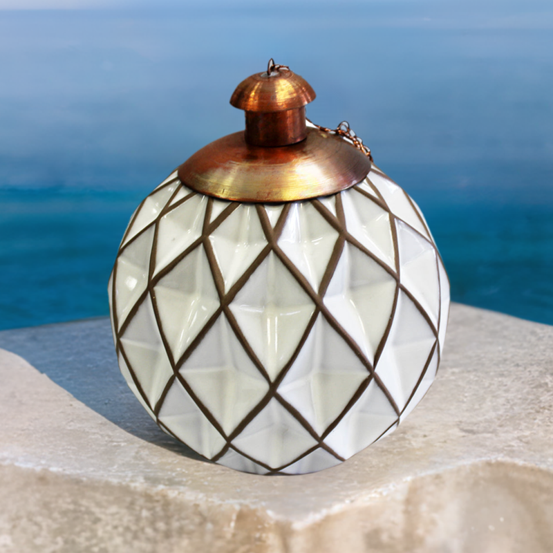 Minimalist Diamond Ceramic Tabletop Torch