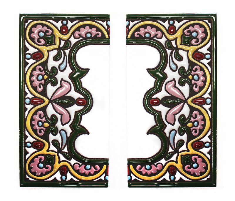 Granada Wide Trim - (Pair) Spanish Ceramic House Number