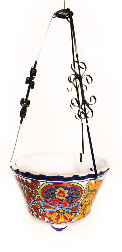 Talavera Hanging Basket Planter-  LICHB