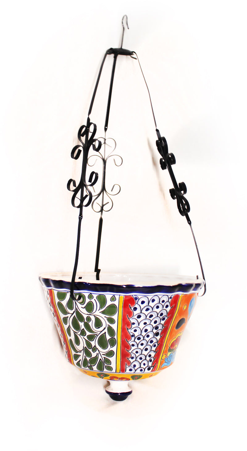Talavera Hanging Basket Planter-  LICHB