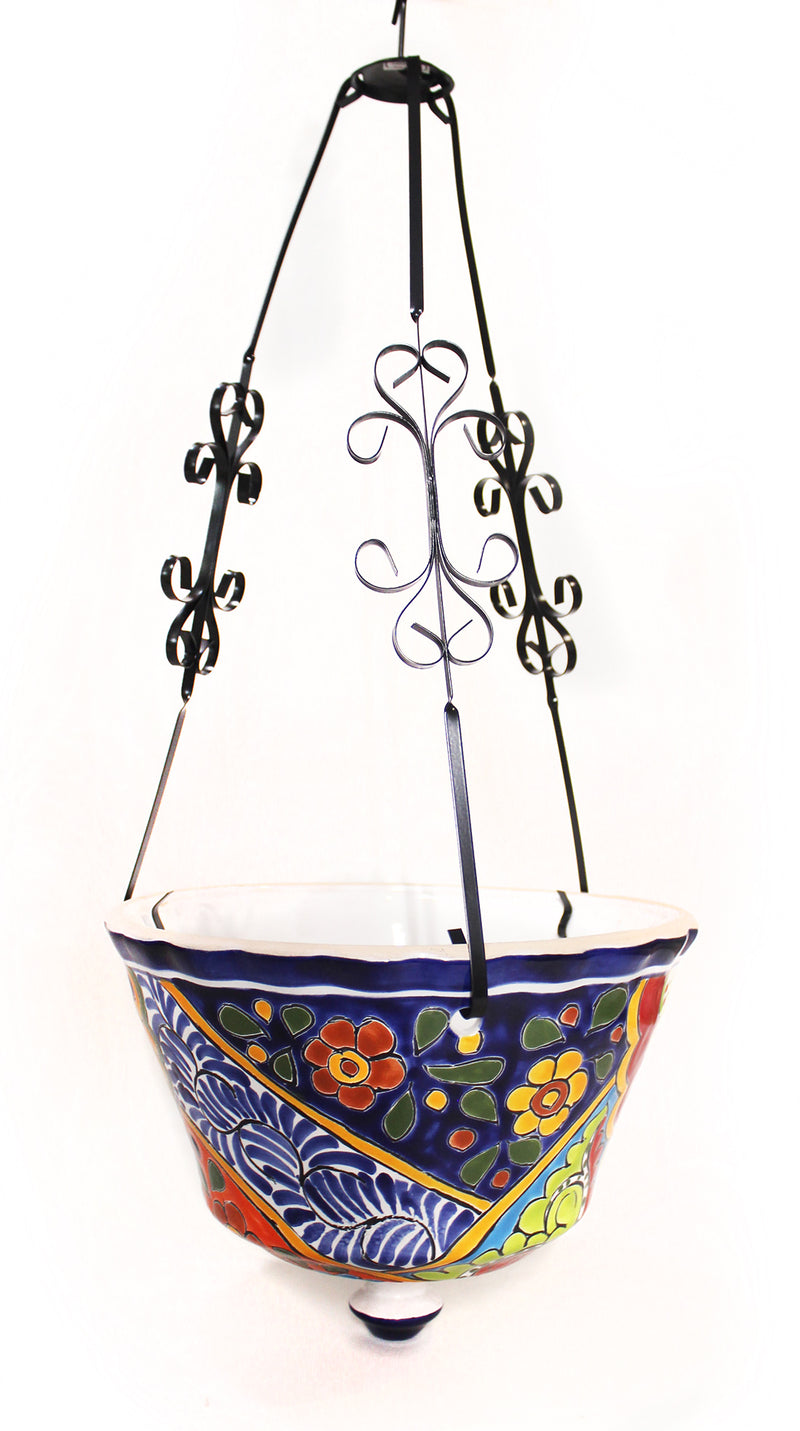 Talavera Hanging Basket Planter-  LICHB
