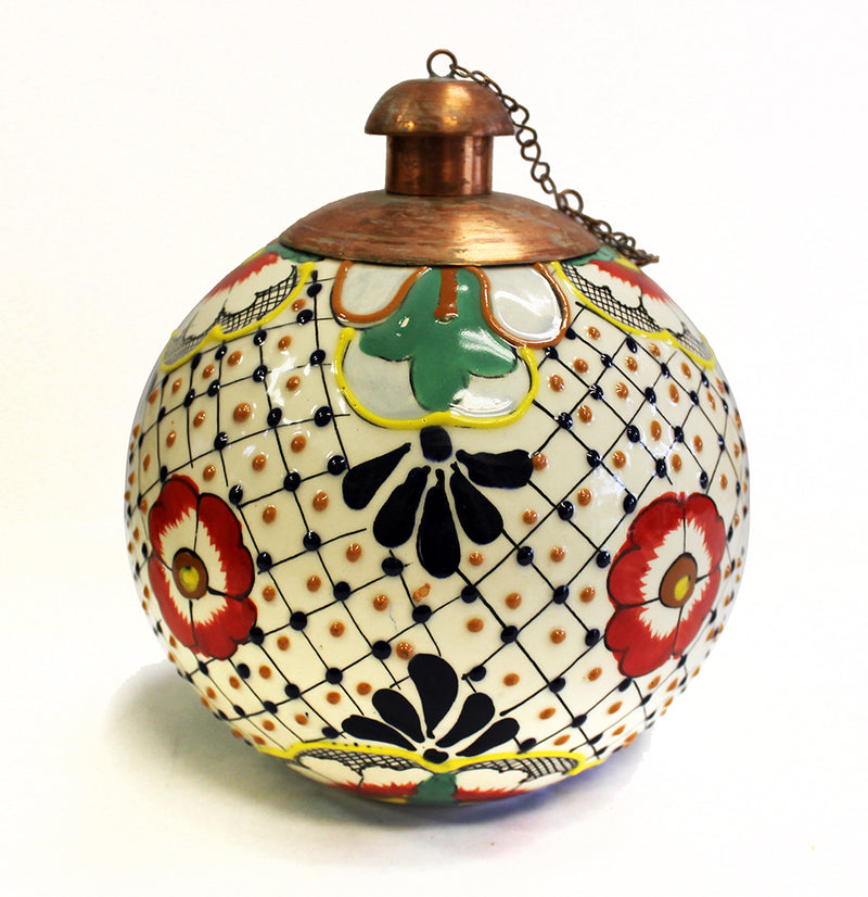 Red Flower Ceramic Tabletop Torch