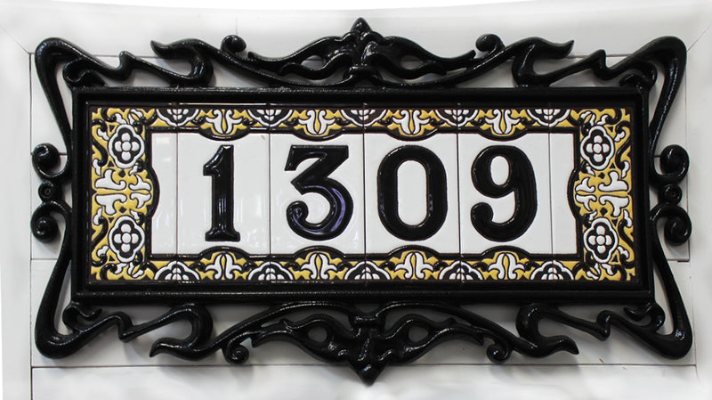 Tuscany Powder-Coated Aluminum Frame for 5 Numbers--FUNT5