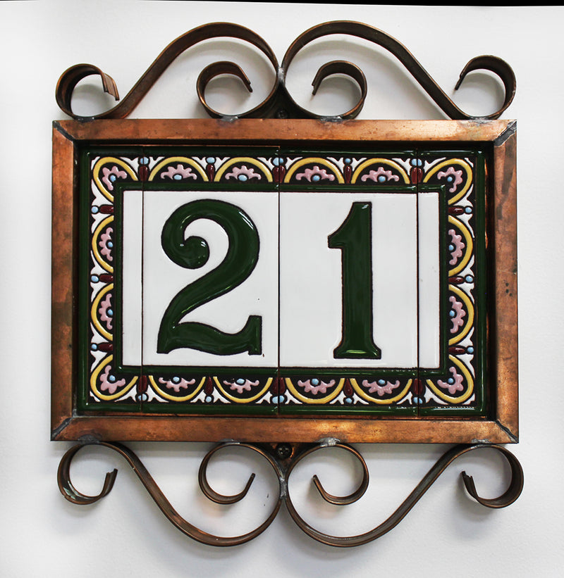 Horizontal Copper Frame for 2 Numbers