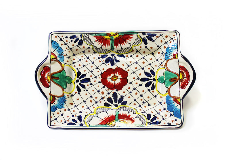 Rectangular Tray With Handles- 9"X 13.75"-   QZ0076