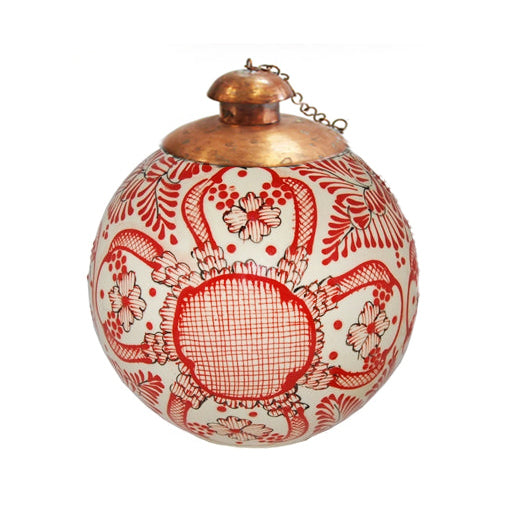 Red Relief Ceramic Tabletop Torch