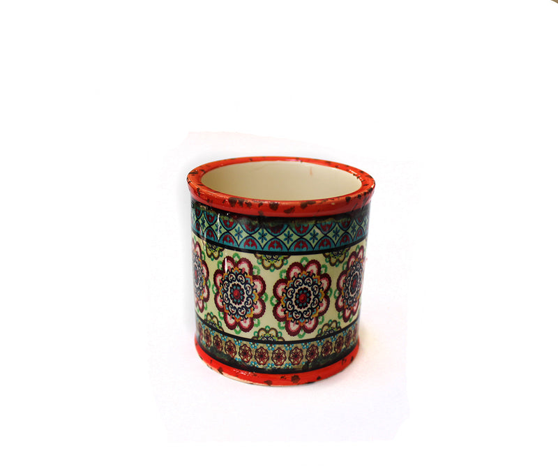 3" Round Printed Pot- RS4205