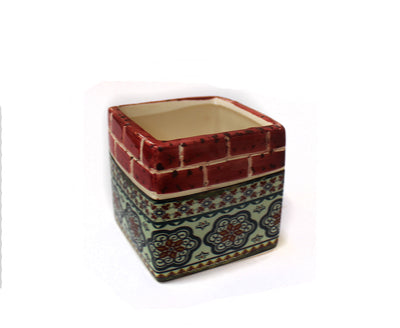 3" Printed Square Pot- RS4203