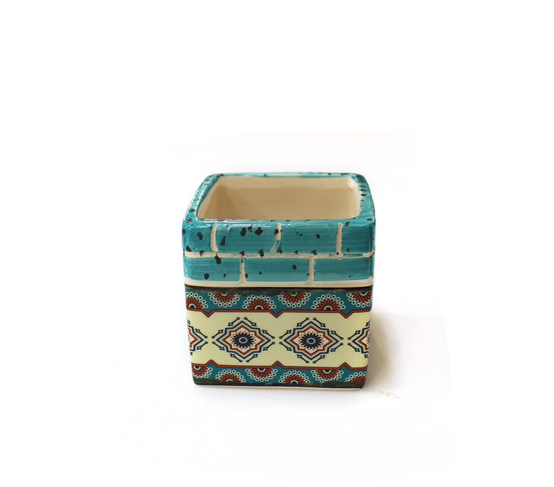 3" Printed Square Pot- RS4203