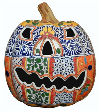 "Large Talavera Pumpkin 16"" High x 14.50"" Dia."