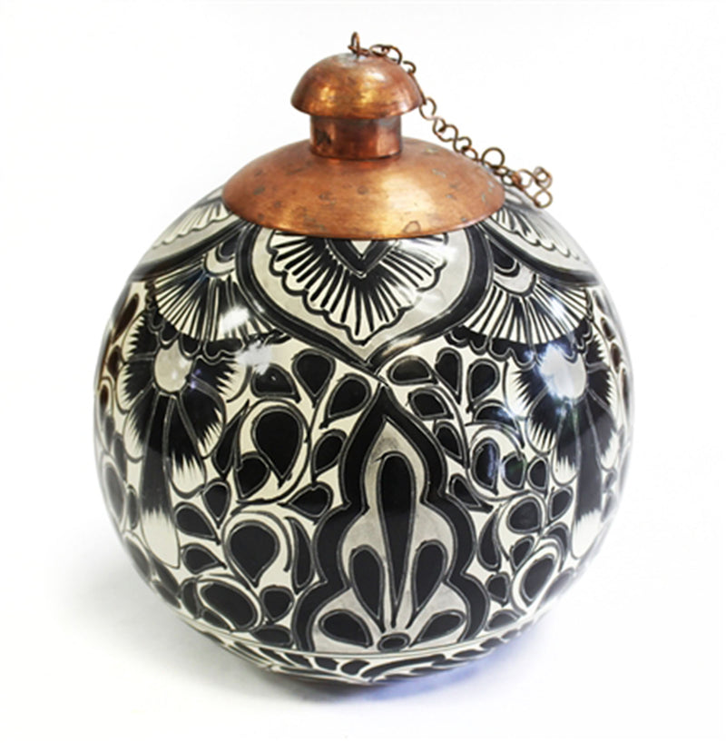 Black Monochrome Ceramic Tabletop Torch  LCSTBM