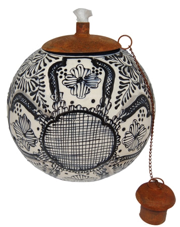 Black Relief Ceramic Tabletop Torch   LCSTXRN