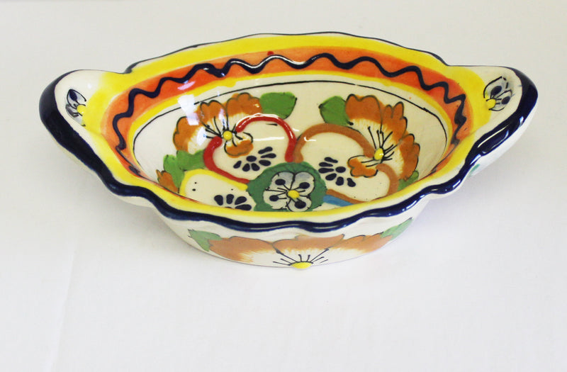 Oval Bowl with handles   4.5"x7"-   QA0058