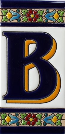 Cadiz B Spanish Ceramic House Number 6in